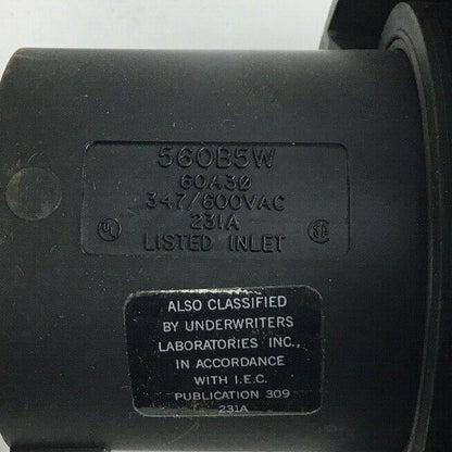 HUBBELL 560B5W WATERTIGHT INLET PIN&SLEEVE 4POLE 5 WIRE 60A 347/600VAC
