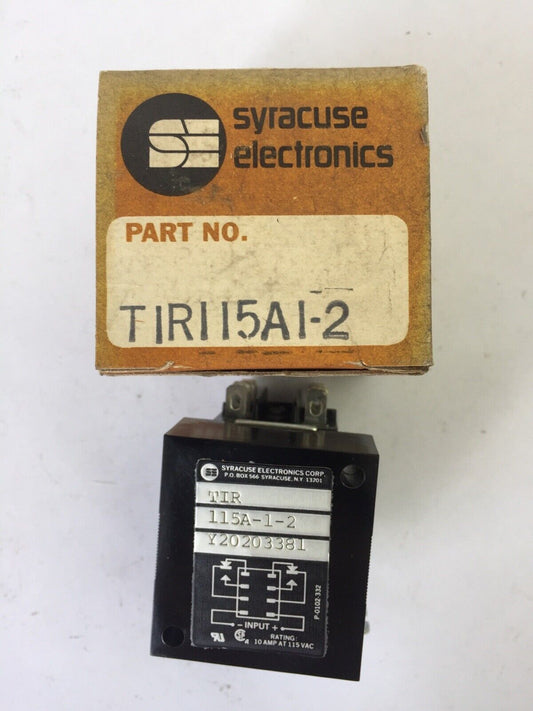 SYRACUSE ELECTRONICS TIR115A1-2 RELAY 10A 115VAC COIL 120VAC