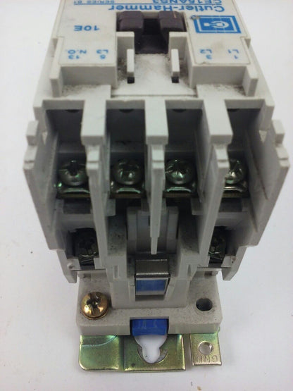 CUTLER HAMMER CE15ANS3, CONTACTOR, 7A, 600V, 3PH, 3P, 5H.P., W/ C306DN3, USED