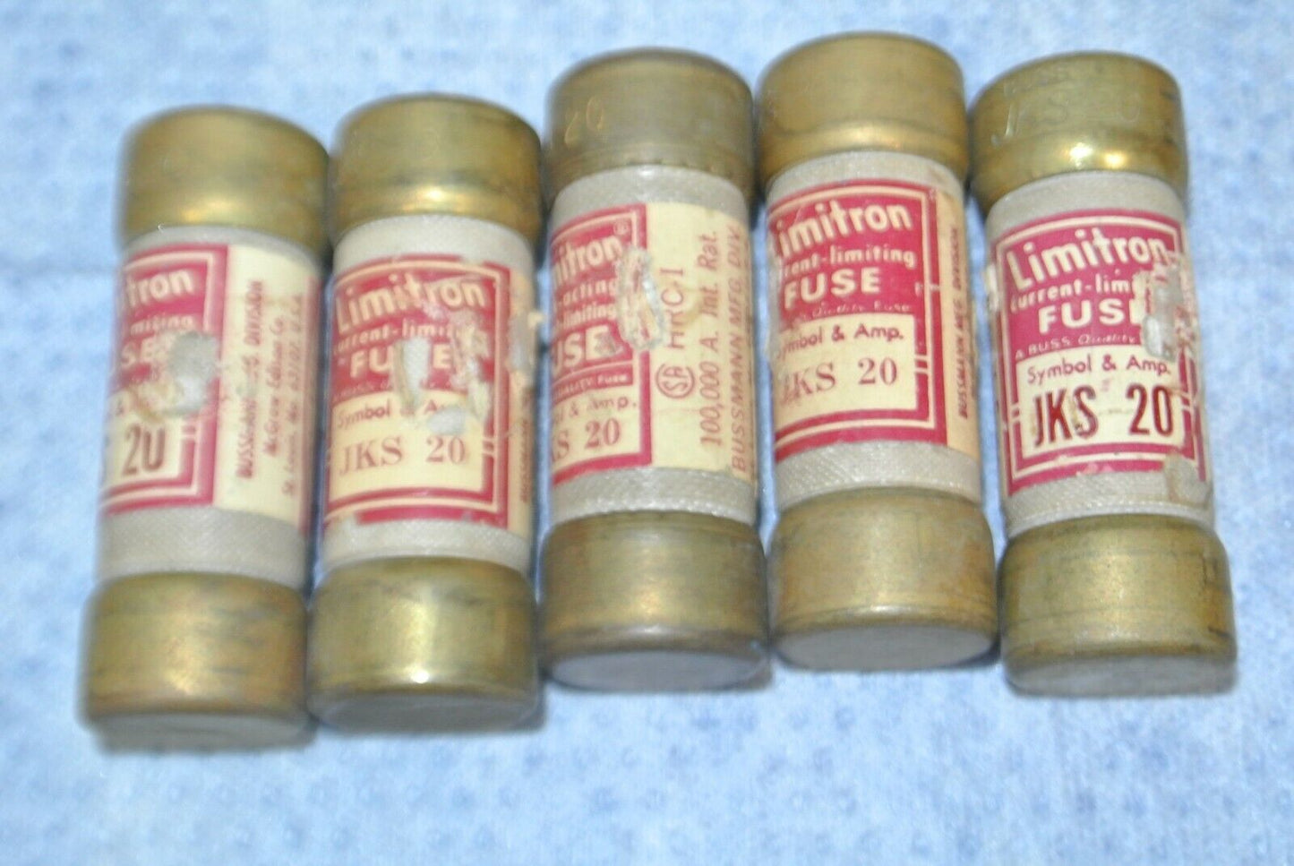 LOT of 23 / BUSSMANN JKS3, JKS4, JKS10, JKS12, JKS15, JKS20 QUICK-ACTING FUSES
