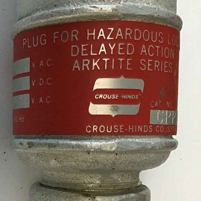 CROUSE-HINDS CPP316 ARKTITE SERIES EXPL.-PROOF DELAYED-ACTION PLUG CLASS CD