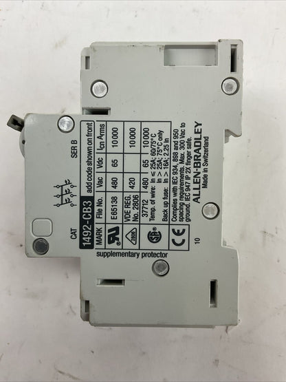 ALLEN BRADLEY 1492-CB3G070 MANUAL MOTOR CONTROLLER 7A SER B