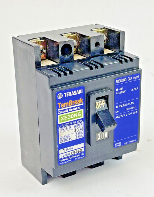 TERASAKI - XE30NS- CIRCUIT BREAKER - 3 POLE, 30 AMP, 50-60Hz, 220 VAC