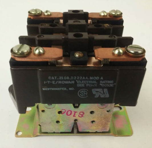 GOULD 2160B222AA CONTACTOR 4POLE, 40A-600V, 2NO 2NC, 110/120V 50/60HZ COIL