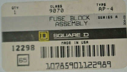 LOT of 6 / SQUARE D CLASS 9070 / AP-4 FUSE BLOCK / 250V / NEW SURPLUS