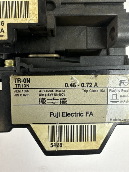 FUJI STARTER 4NC0F0#10 SC-0 3PH 5HP 600VAC COIL 100-110V 60HZ SZ-Z5 TR-0N