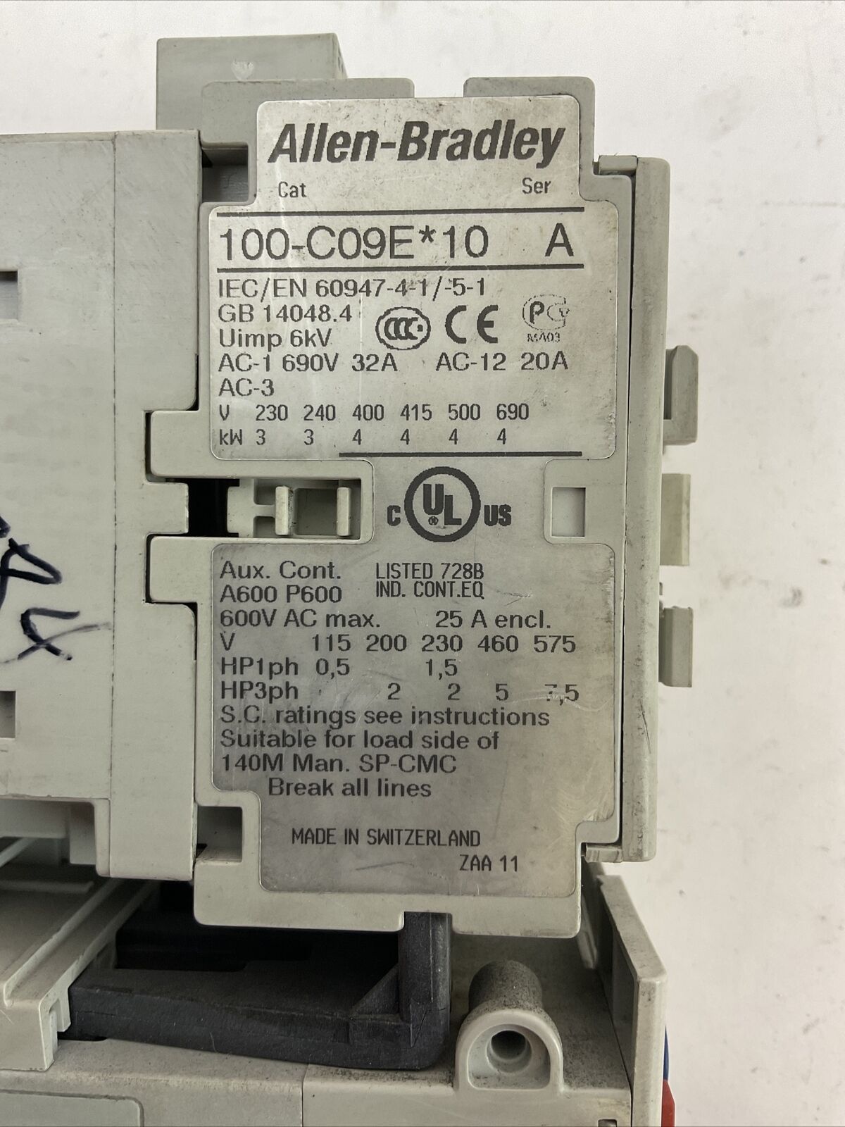 ALLEN BRADLEY STARTER (100-C09E*10 COIL 24VDC + 193-EECB 1.0-5.0A)