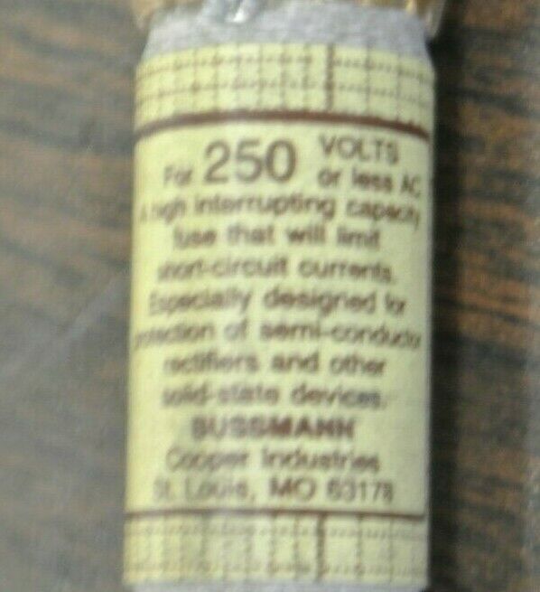 LOT of 6 / BUSSMANN / TRON KAB-8 RECTIFIER FUSES 8A / 250V / NEW SURPLUS