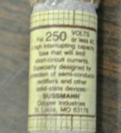 LOT of 6 / BUSSMANN / TRON KAB-8 RECTIFIER FUSES 8A / 250V / NEW SURPLUS