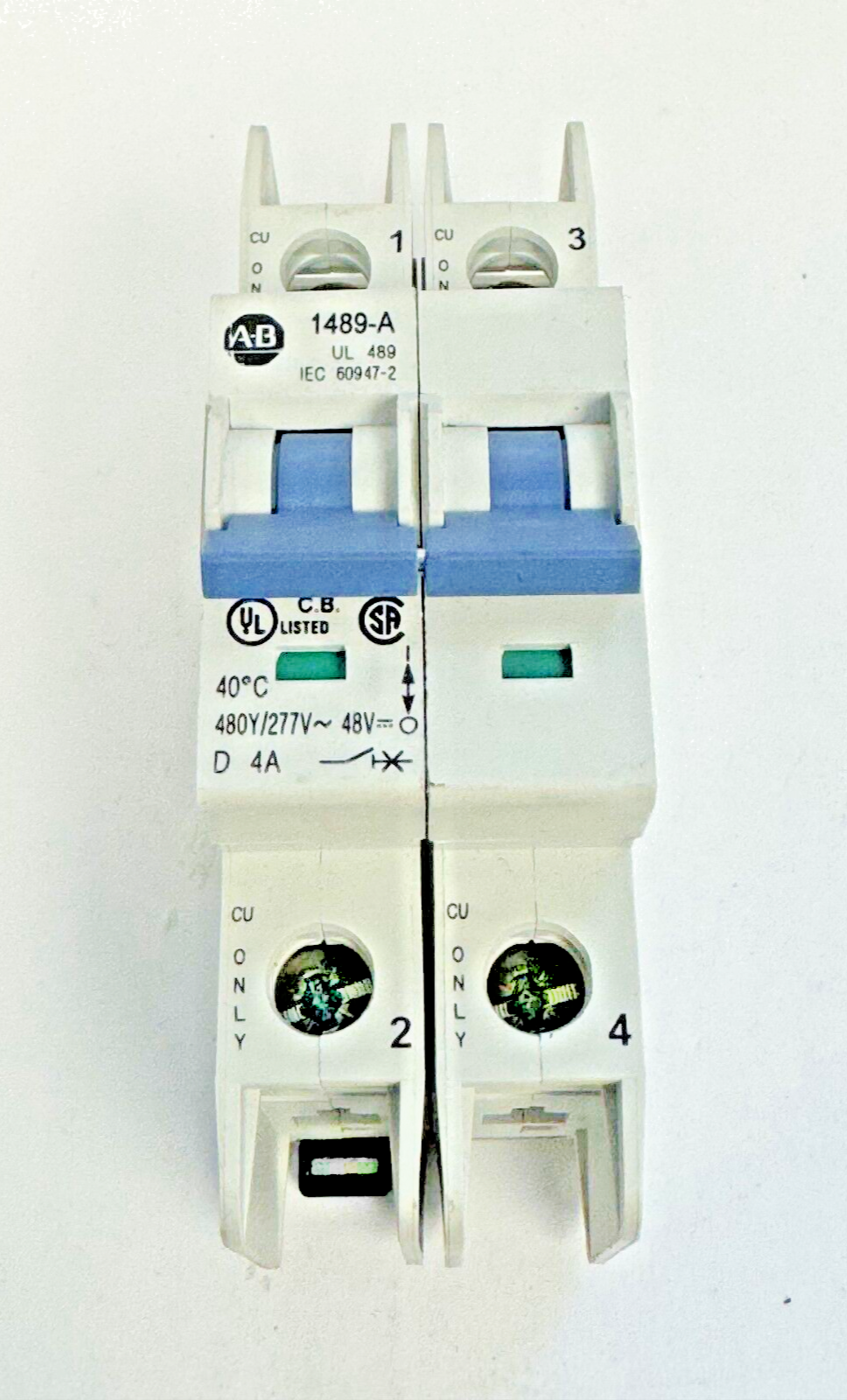 ALLEN-BRADLEY - 1489-A2D040 SER. A - BREAKER - 2P, 4 A, 277 V