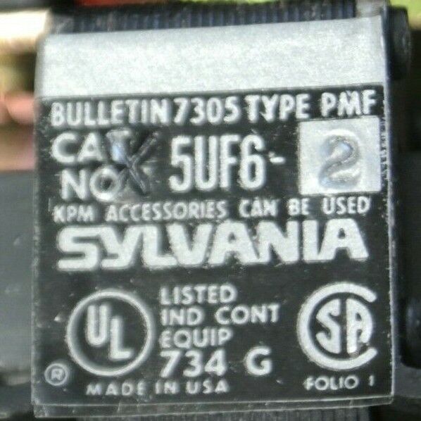 SYLVANIA 5UF6-2-76 / AC RELAY / 6 CONTACTS: 4 N.O., 2 N.C. / 110-120V COIL