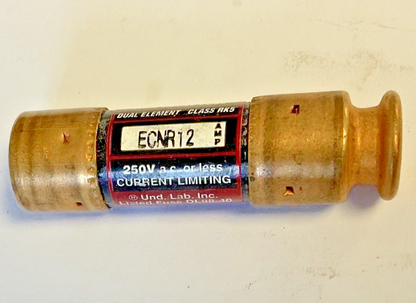 BUSSMANN ECNR12 BULLET FUSE 250VAC 12AMP RK5***LOTOF9****