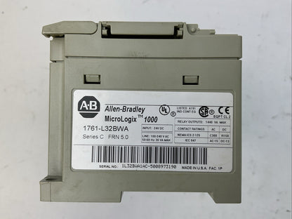 ALLEN BRADLEY 1761-L32BWA MICROLOGIX 1000 CONTROLLER SER C FRN 5.0 INPUT 24VDC