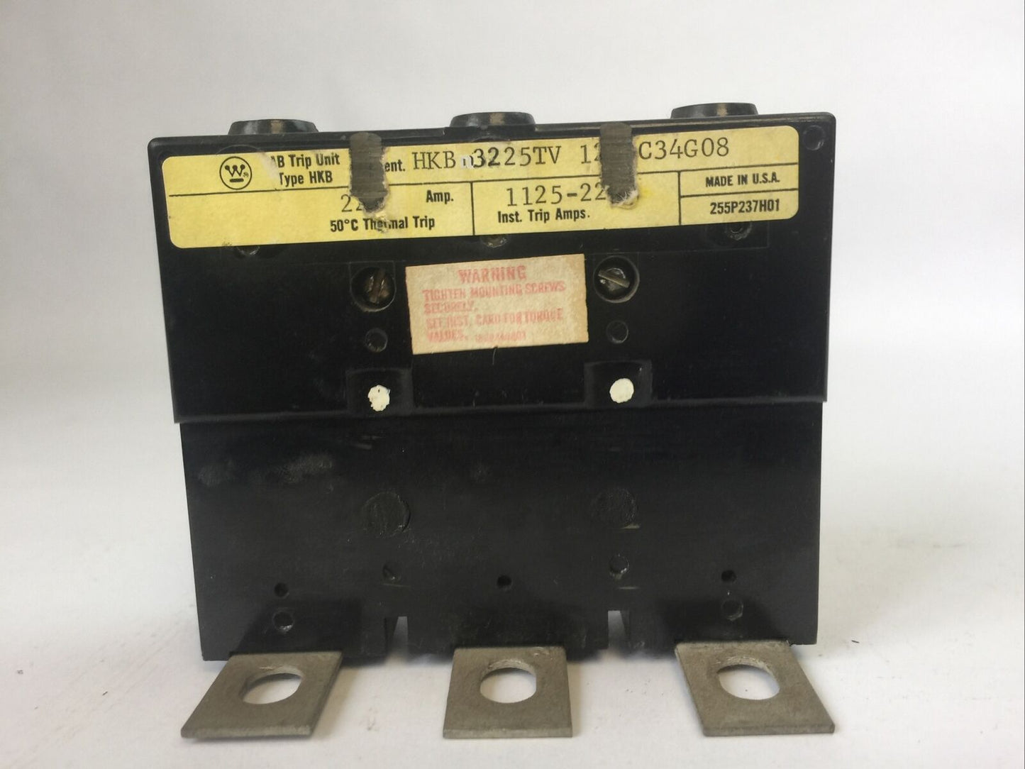 WESTINGHOUSE HKB3225TV AB TRIP UNIT 225AMP 3POLE