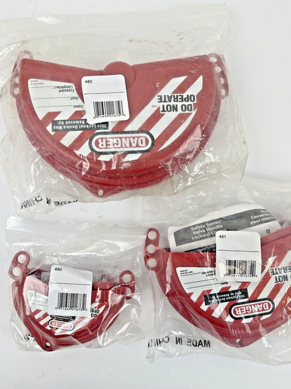 MASTERLOCK - 482 - 481 - 480 *LOT OF 3 SIZES* - Rotating Gate Valve Lock-Out