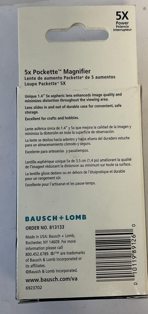 BAUSCH+LOMB SIGHT SAVERS PROVIEW MAGNIFIER 5X ***LOTOF2***