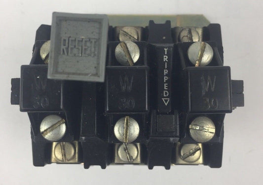ALLEN BRADLEY 592-B0V16 MANUAL RESET OVERLOAD RELAY 120-600VAC W/ W30 HEATERS