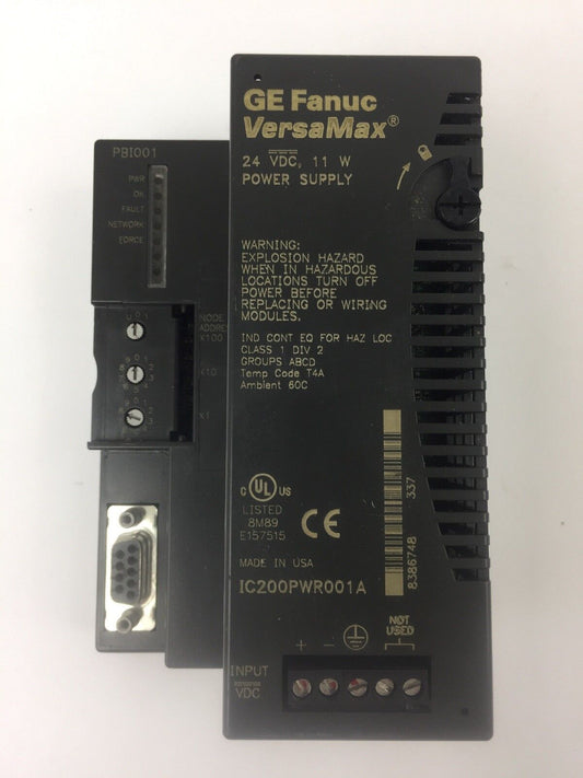 GE FANUC VERSA MAX IC200PWR001A PBI001 POWER SUPPLY 24 VDC 11 W