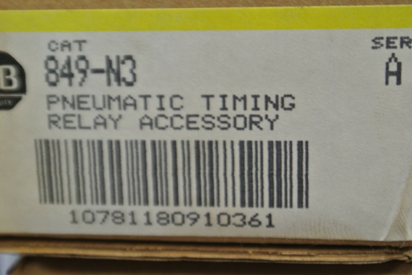 ALLEN-BRADLEY 849-N3 INSTANTANEOUS AUXILIARY CONTACTS TIMING RELAY / NEW SURPLUS