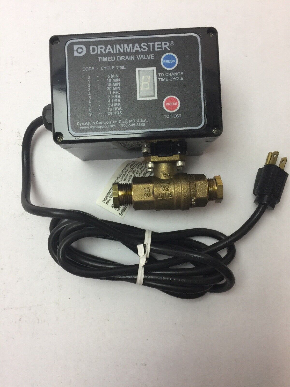 DYNAQUIP CONTROLS 46Z644 1/2" MOTORIZED LOW LEAD BALL VALVE DRAIN