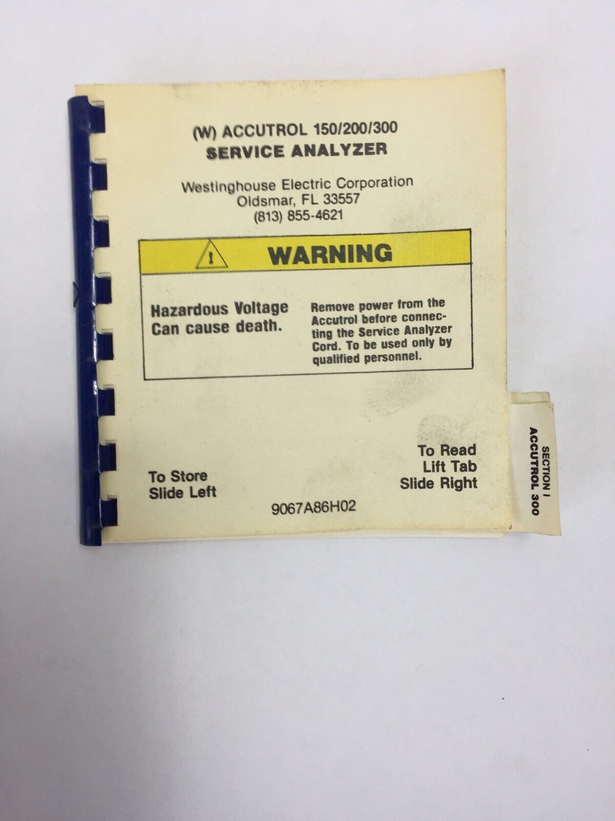 WESTINGHOUSE SERVICE ANALYZER ACCUTROL 300