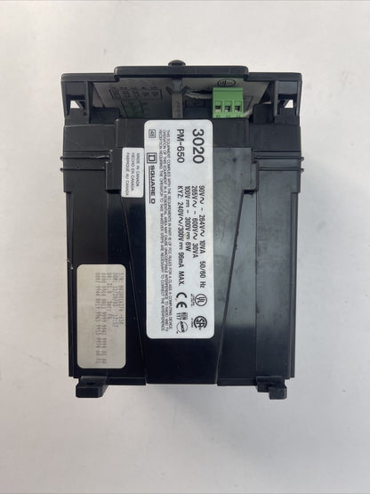 SQUARE D 3020 PM-650 POWER METER 90-264VAC 10VA 265-600VAC 30VA 100VDC-300VDC 6W