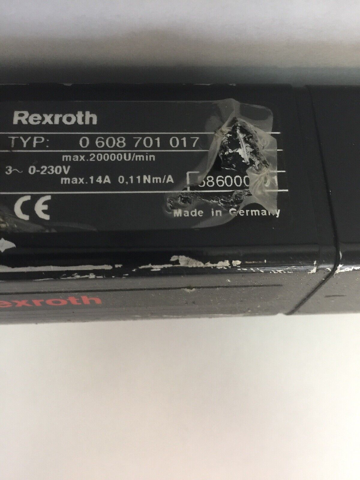 REXROTH 0608701017 NUT RUNNER 0608720053 GEAR 0608801011 TIGHTENING SPINDLE