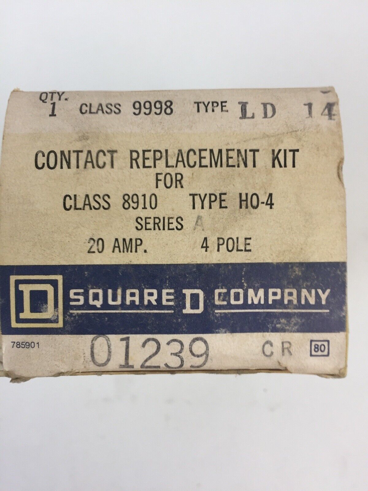 SQUARE D CLASS 9998 TYPE LD14 CONTACT REPLACEMENT KIT FOR CLASS 8910 TYPE HO-4