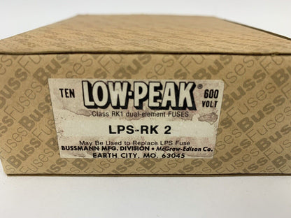 Bussman Low-Peak Dual Element LPS-RK 2 2A 600V Fuse "Lot of 10"