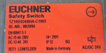 EUCHNER TZ1RE024BHA-C1903 SOLENOID LOCKING SAFETY INTERLOCK SWITCH / 24VAC/DC /