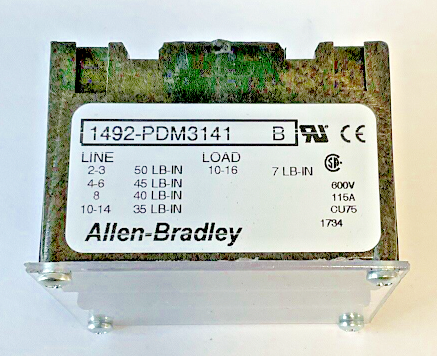 ALLEN BRADLEY 1492-PDM3141 TERMINAL BLOCK SER.B 600V 115A