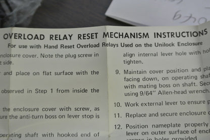 ALLEN-BRADLEY 1493-?? OVERLOAD RELAY RESET MECHANISM - NEW SURPLUS