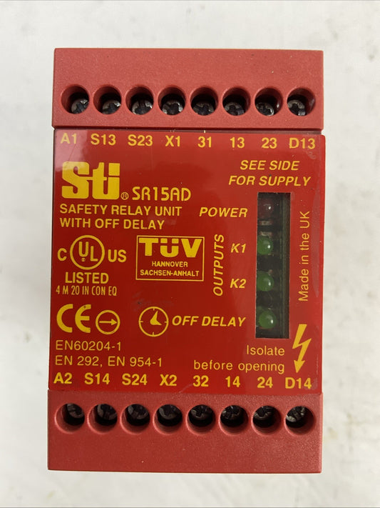 STU 44510-0710 24V SR15AD SAFETY RELAY UNIT WITH OFF DELAY