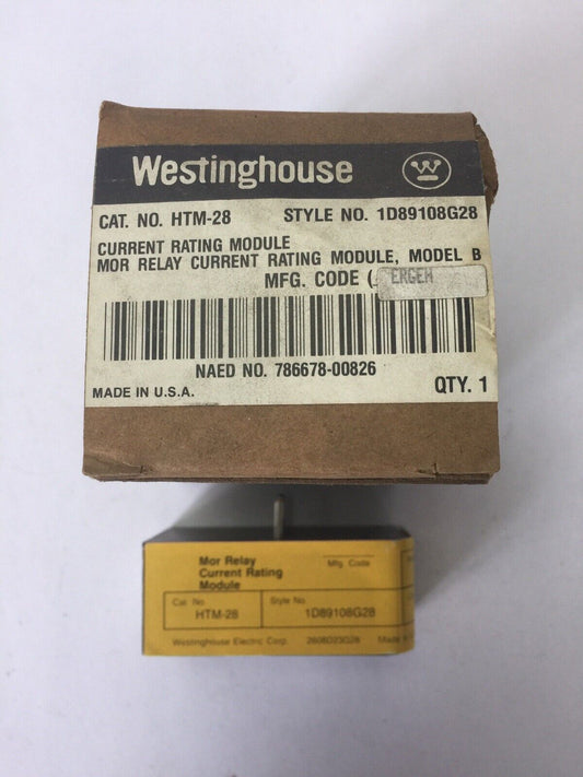 WESTINGHOUSE HTM-28 MOR RELAY CURRENT RATING MODULE MODEL B HEATER MODULE