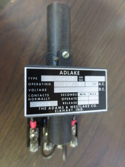 ADAMS & WESTLAKE / ADLAKE 1101-44-37 TIMING RELAY, 10-SECONDS, N.O. NEW SURPLUS