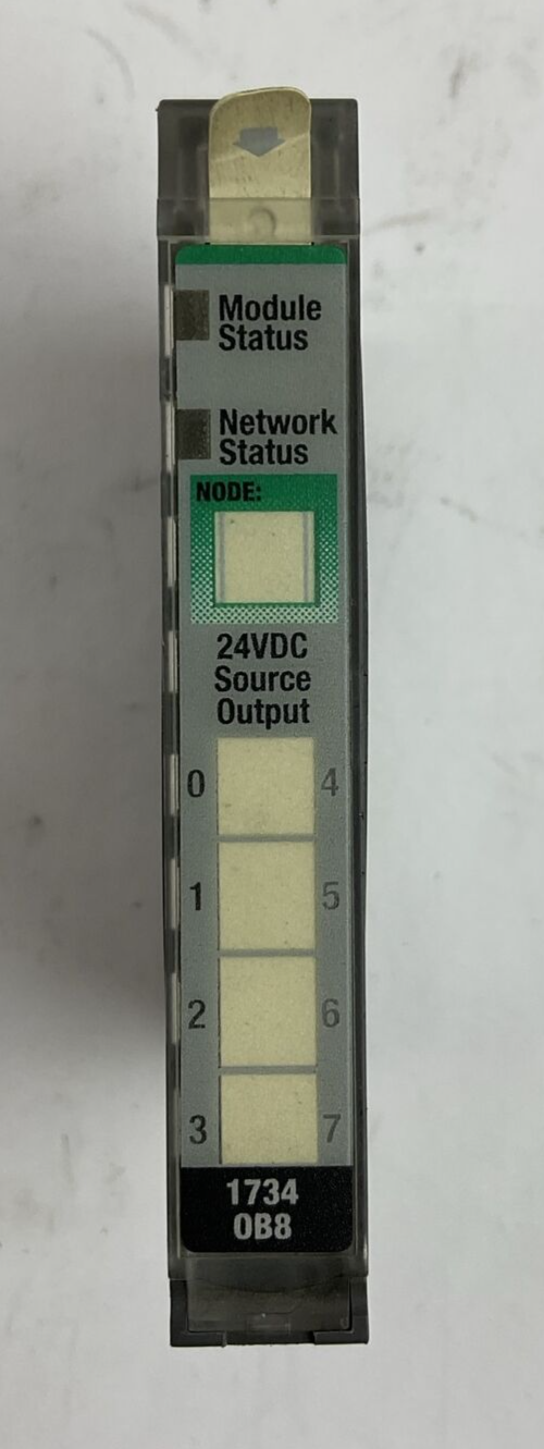 ALLEN BRADLEY 1734-OB8 OUTPUT MODULE SER C REV A02 F/W REV 3.020 OUTPUT 24VDC