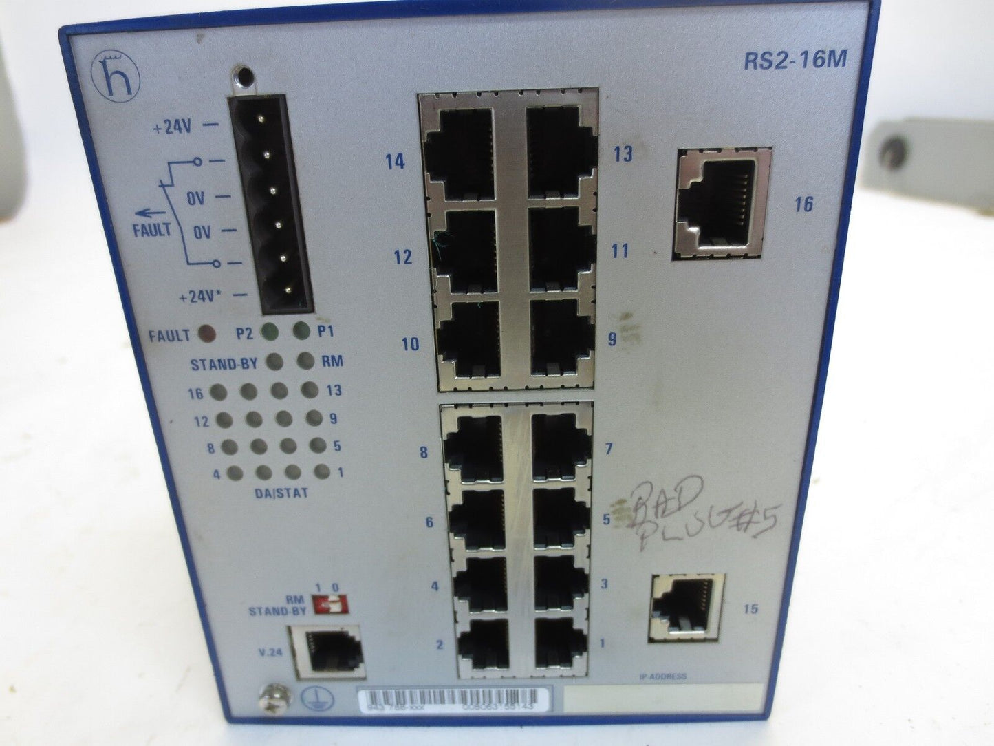 HIRSCHMANN RS2-16M UNMANAGED ETHERNET RAIL SWITCH - 18-32VDC, 0.7-0.4A for PARTS