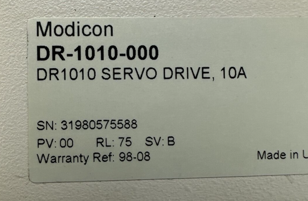 MODICON DR-1010-000 DR1010 SERVO DRIVE 10A CYBERLINE 1000A SERVO DRIVE