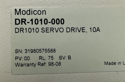 MODICON DR-1010-000 DR1010 SERVO DRIVE 10A CYBERLINE 1000A SERVO DRIVE