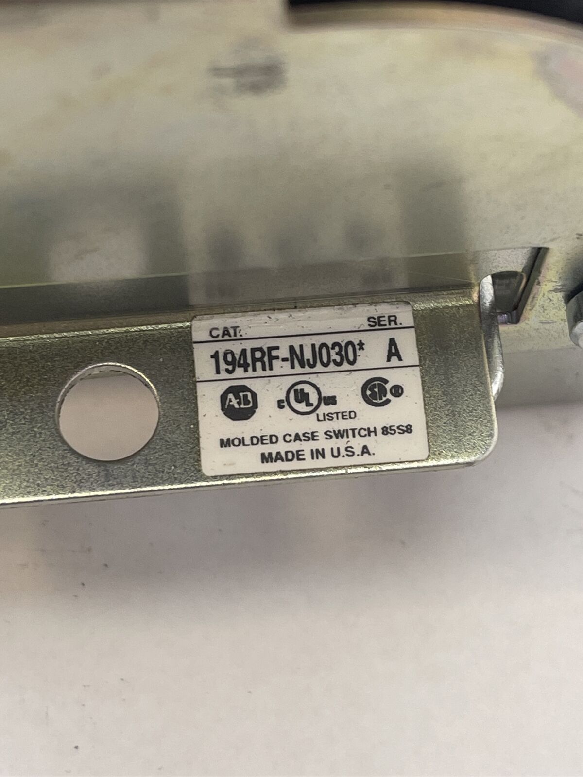 ALLEN BRADLEY 194RF-NJ030* DISCONNECT SWITCH FUSIBLE LPJ-20SP FUSES 20AMP