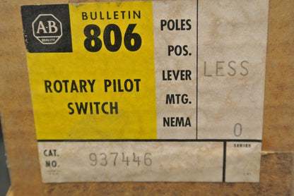 ALLEN-BRADLEY 806-937446 ROTARY PILOT SWITCH / LEVERLESS / NEW SURPLUS