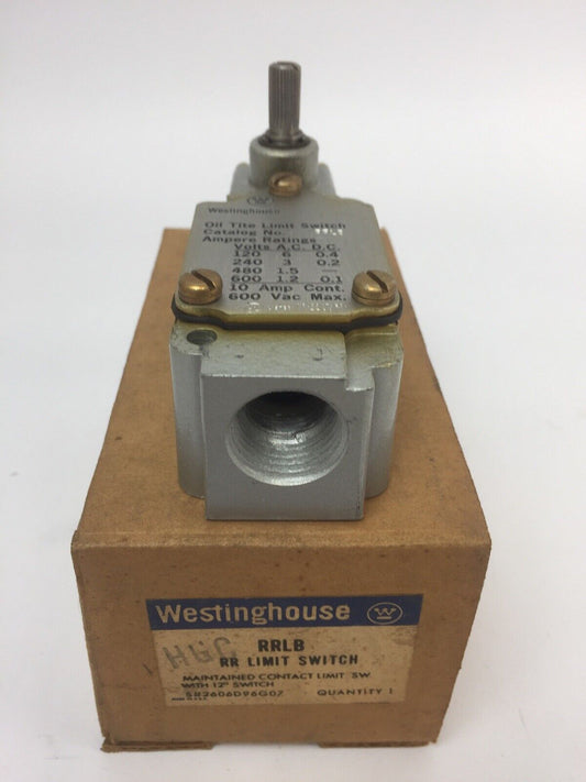 WESTINGHOUSE RRLB RR LIMIT SWITCH MAINTAINED CONTACT LIMIT SWITCH 600VAC 10AMP