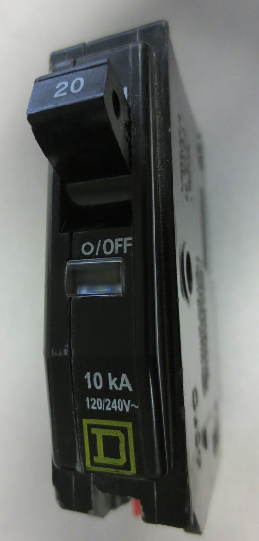 SQUARE D QOB120 CIRCUIT BREAKER 20A 120/240 VAC - SINGLE-POLE - LOT of 5