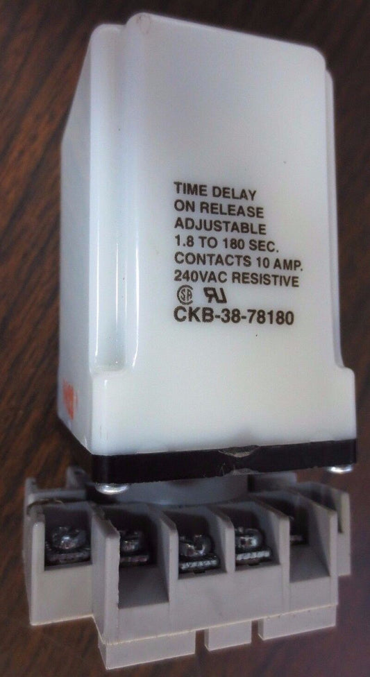 POTTER & BRUMFIELD CKB-38-78180 TIME DELAY RELAY 1.8 to 180 SEC 10A, 240VAC