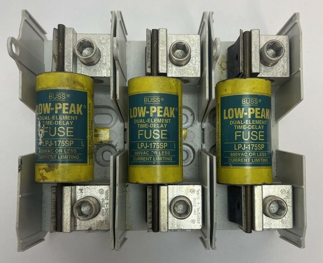 BUSSMANN JM60200-3CR FUSE HOLDER 600V 200A WITH LPJ-175SP FUSE 175AMP 600VAC