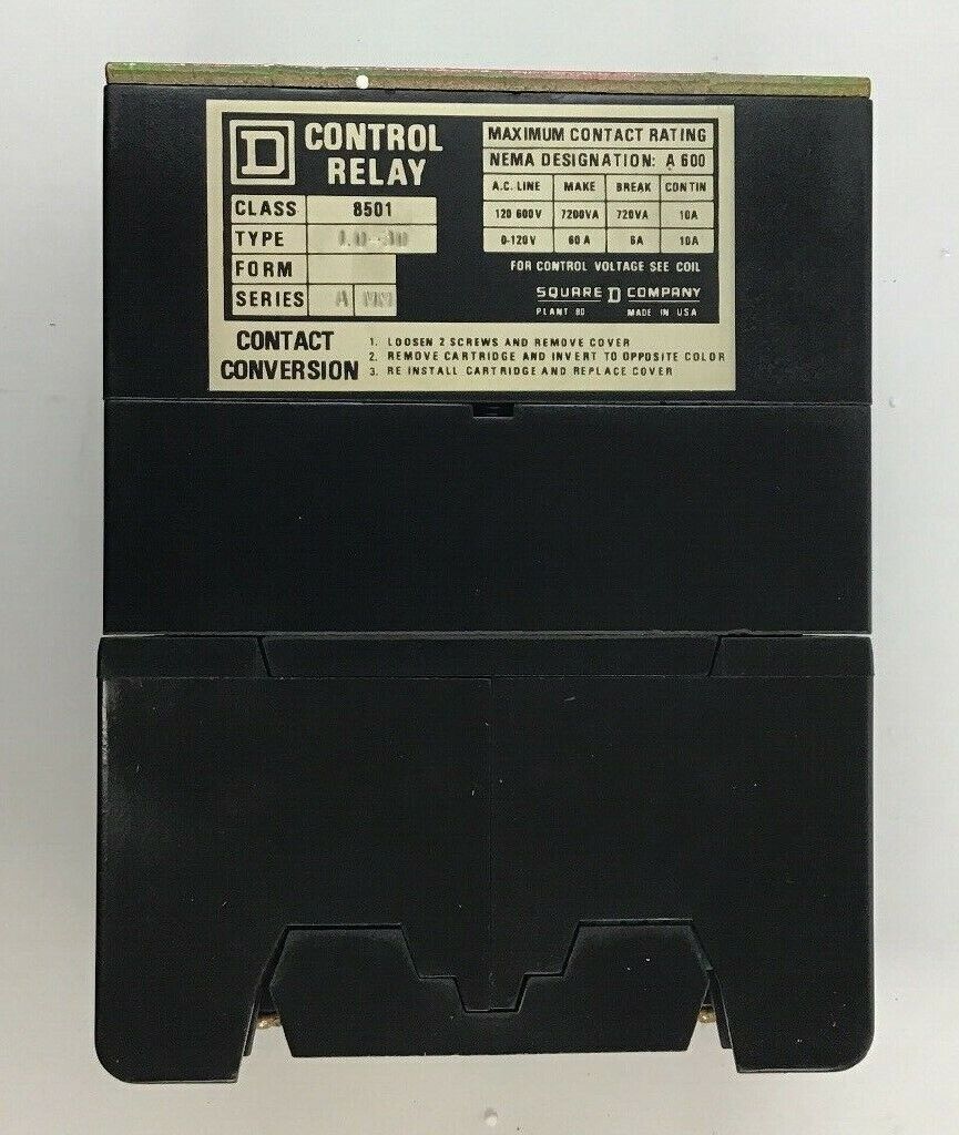 SQUARE D 8501 L0-30 MAGNETIC CONTROL RELAY SER.A COIL120-60/110-50 MM