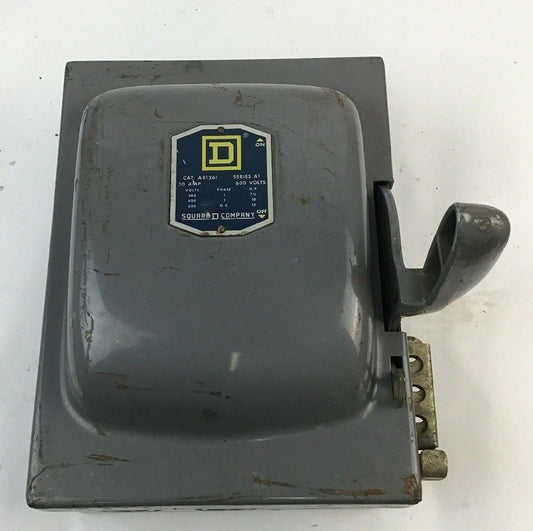 SQUARE D A81261 30AMP 600VDC 15HP 1PH SER.A1 NON FUSIBLE SAFTEY SWITCH