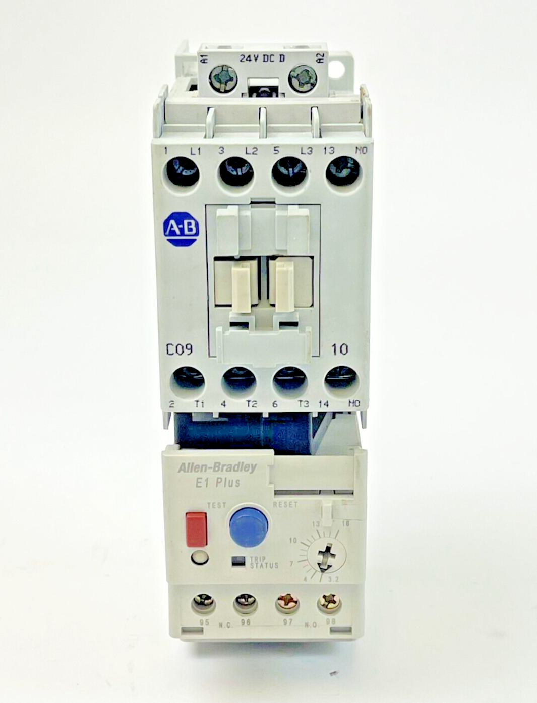ALLEN-BRADLEY 100-C09D*10 SER. A CONTACTOR W 24VDC COIL & 193-EEDB SER. A RELAY