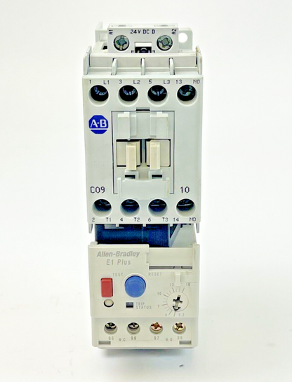 ALLEN-BRADLEY 100-C09D*10 SER. A CONTACTOR W 24VDC COIL & 193-EEDB SER. A RELAY