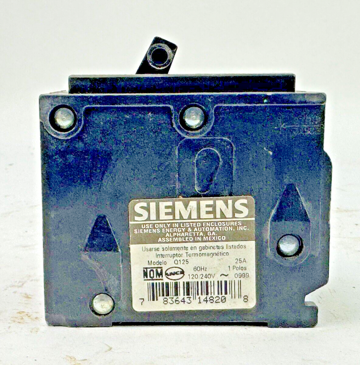 SIEMENS **LOT OF 2** - Q125 - CIRCUIT BREAKERS  - 25A, 1  POLE, 240 VAC